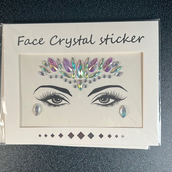 Iridescent Purple Festival Face Rhinestone Crystal Stickers - Picture 4 of 6